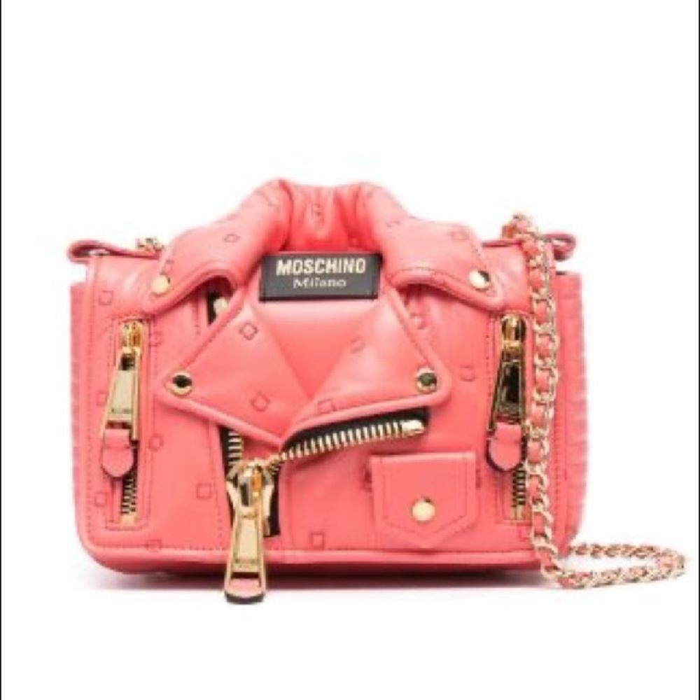 Moschino Biker Shoulder Bag Pink